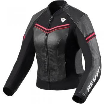 Giacca Moto in Pelle Rev'it MERIDIAN Ladies Nero Rosa taglia 40