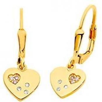 Prinzessin Lillifee Herzohrringe Mädchen – Gold & Rosa Zirkonia