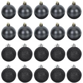 Pendentifs Arbre de Noël Noir 24 Unités
