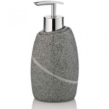 Distributeur de Savon Gris en Polyester Aspect Pierre Naturelle
