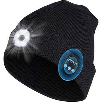 LED Bluetooth Music Hat with Stereo Speakers and USB Charging