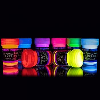 Schwarzlicht Textilfarben 8 x 20 ml