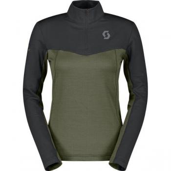SCOTT Frauen Midlayer Pullover - Defined Light - Schwarz/Douglasgrün - XL