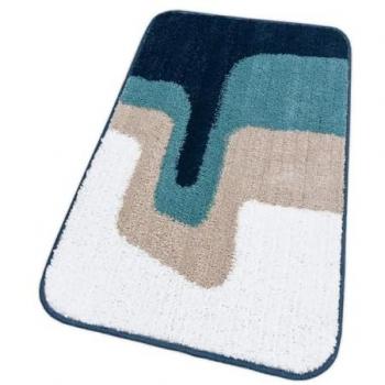 Doccia Tappeto Bagno 50x110 cm – Scendiletto, pelo raso morbido, assorbente, antiscivolo, lavabile blu