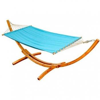 Hamac Double avec Support en Bois - 325cm