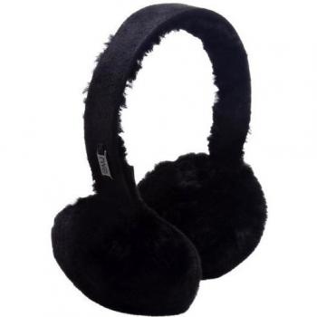 Cache-oreilles Emu Angahook Earmuff en fourrure pour femmes en noir - Taille unique
