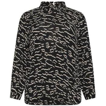 Kaffe Curve Bluse mit langen Ärmeln Regular Fit Schwarz/Beige
