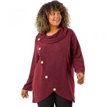 Roman Wine Cowl Neck Wrap Dress – Women's 20