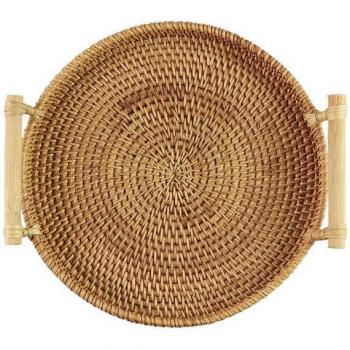 Cesta de pan de ratán hecha a mano