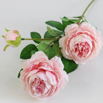 Pfingstrose 3‑Kopf‑Blume aus hochwertiger Kunstseide – 66 cm Dekorationsstück