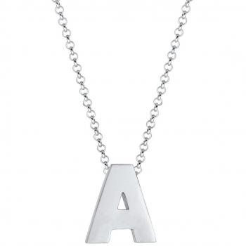 Elli A‑Initialen Anhängerkette – 925 Sterling Silber, 45 cm Länge