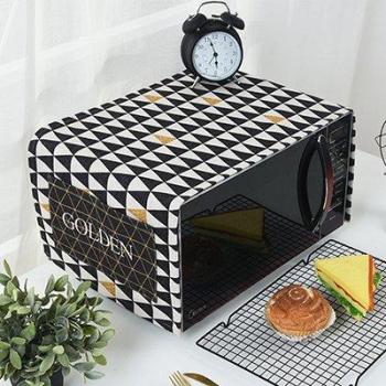 Geometric Microwave Oven Cover with Storage Bag