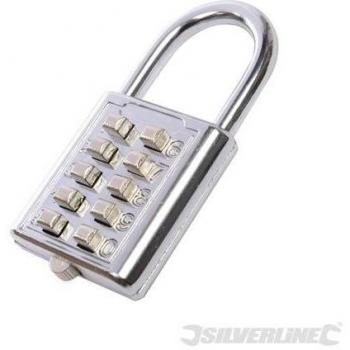 Digital 10‑Digit Silverline Padlock, Model 960640 – 38 mm