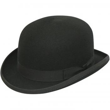 Bonnet en laine noire unie – 100 % laine, style classique, tête arrondie – Chapeau à boucle – Fait main