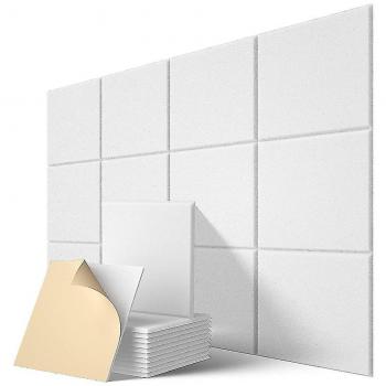 Panneaux Insonorisants Auto-Adhésifs 12x12 - Blanc
