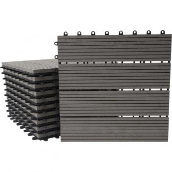Dalles clipsables WPC 30x30cm - 11 pièces - Aspect bois