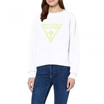 Neon-Glanz Fleece-Kapuzenschlank für Damen – Guess, Farbe Bianco, Größe S