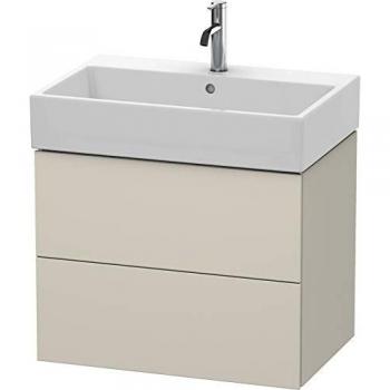 Duravit L-Cube Waschtischunterbau 68,4 x 45,9 cm, taupe matt, 2 Schubkästen, wandhängend