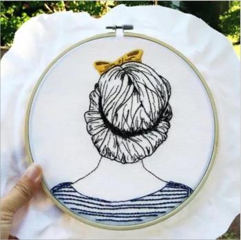 15x15cm European Character Series 3D Ribbon Embroidery Kit