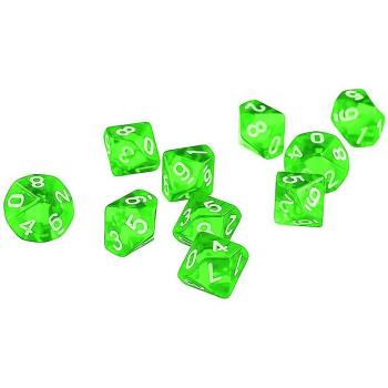 Juego de Cubos de Rodamiento Acrílicos - 10 Piezas (0 a 9 caras)
