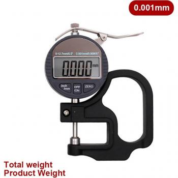 Jauge d'épaisseur électronique 0-12,7mm, précision 0,01/0,001mm, test cuir, écran LCD