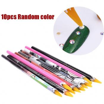 10Pcs Self-Adhesive Crystal Rhinestones with Point Drill Tool