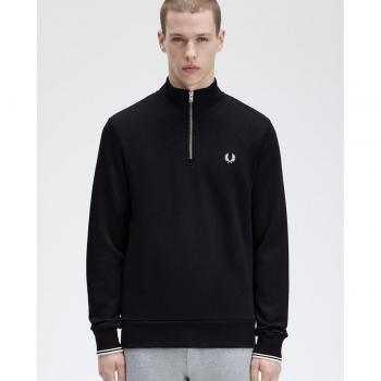 Fred Perry - Heren Sweatshirt met Halve Rits - Groen