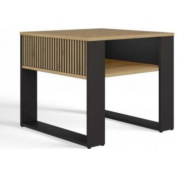 Mesa Cuadrada Mini Industrial 58x58x50 con Estante para Centro