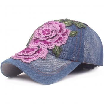 Blumen-Denim Cowboyhut für Damen, lässig und anpassbar