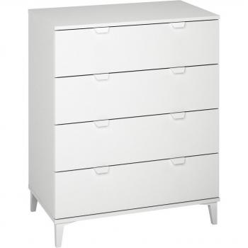 Md Block - Cómoda 4 cajones en acabado blanco 98 cm(alto)80 cm(ancho)48 cm(largo)