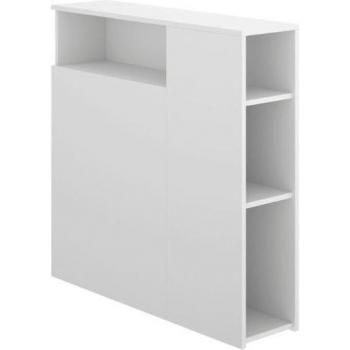 Cabecero con estantes laterales Ten de Dekit Grupo Rimobel, tamaño 90 cm, color blanco, medidas 96 x 23,4 x 99 cm