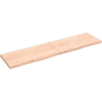 Estante de pared madera maciza roble sin tratar 200x50x(2-4) cm