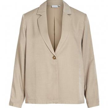 VILA Oversize-Blazer in Hellbeige mit Knöpfen Größe 34