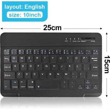 Wiederaufladbare Mini Bluetooth Tastatur für iPad, Telefon und Tablet – Russische und Spanische Tastaturbelegung