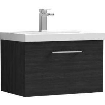 Charcoal Grey Arno Wall-Mounted Vanity with One Drawer and Sink