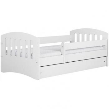 Letto Completo per Bambini 140x80 cm in bianco con cassettiera inclusa