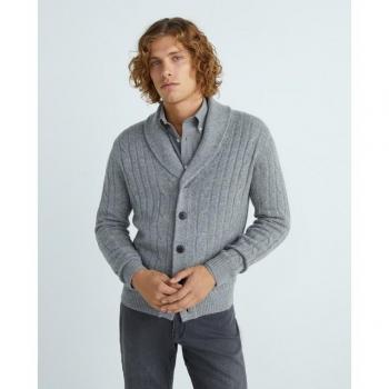 Cárdigan de hombre Façonnable en color gris con cuello chal