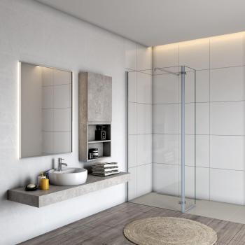 Panel de Ducha AICA Walkin 8mm Vidrio Antical 140 cm