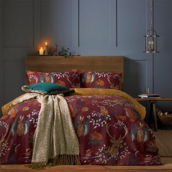 Riva Forest Fauna Rust Duvet Cover and Pillowcase Set Brown