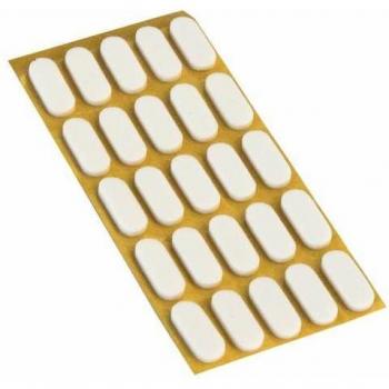 Fogli di Paracolpi Adesivi 9x20 mm Spessore 2,5 mm Bianco 25 pezzi