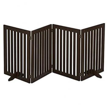 Valla Protectora Plegable Relaxdays, 70 x 206 cm, para Niños y Mascotas, con Patas, Marrón