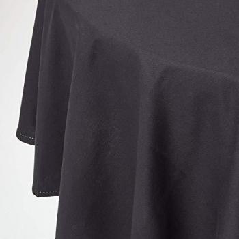 Black Cotton Round Table Cover - 178 cm