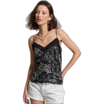 Superdry Top Vintage Cami Horaizu Nero 2XS