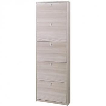 Zapatero fino cinco puertas olmo claro 63x18x h190 cm