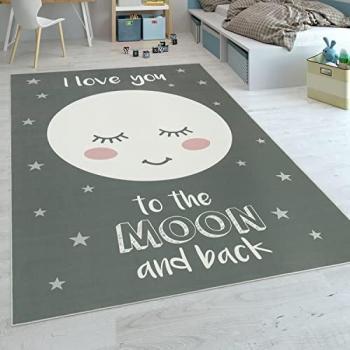 Tapis Lavable Mignon Étoiles Lune pour Enfants 80x150 cm