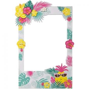 Marco de Fotos Tropical 2 en 1 - Accesorios para Cumpleaños y Ducha Nupcial