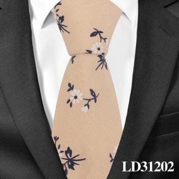 Corbata de negocios de algodón con diseño floral para hombre, 7 cm