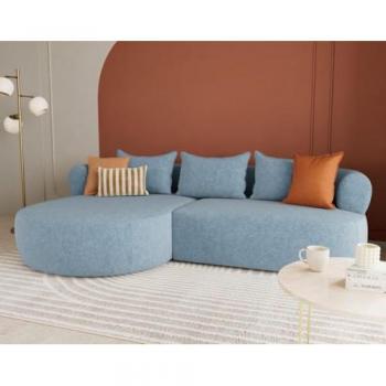 Canapé dangle gauche 4 places – Velours Bleu