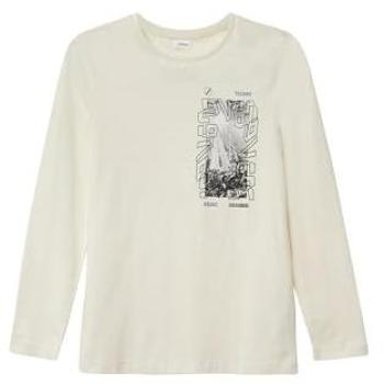 Rippkragen Longsleeve mit Druck