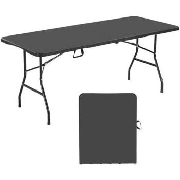 Compact 6‑Foot Fold‑In‑Half Plastic Table with Built‑in Handle – Wedding & Picnic Ready